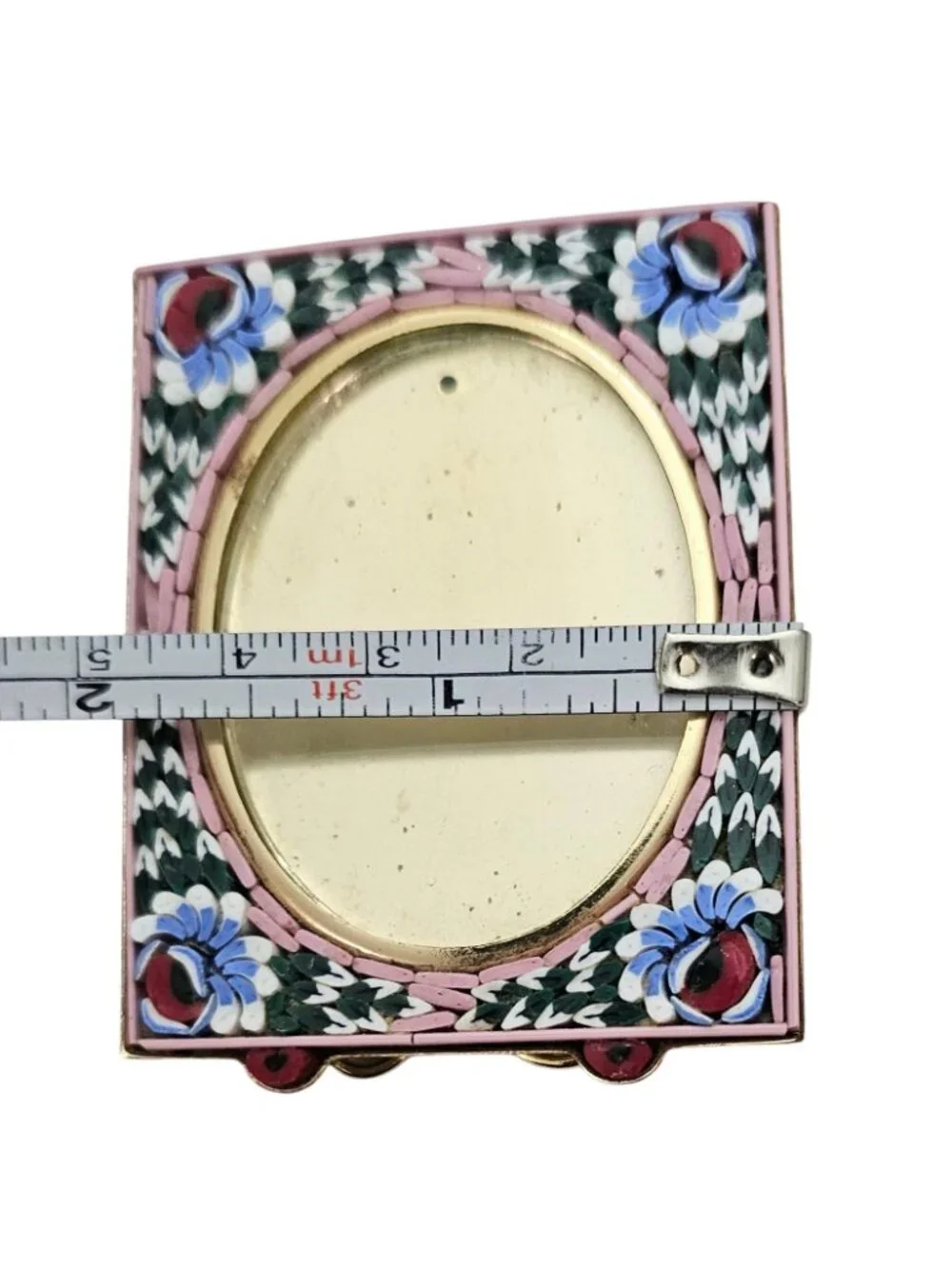 Mosaic Miniature Photo Frame Pink Blue Green Glass Chip, J110